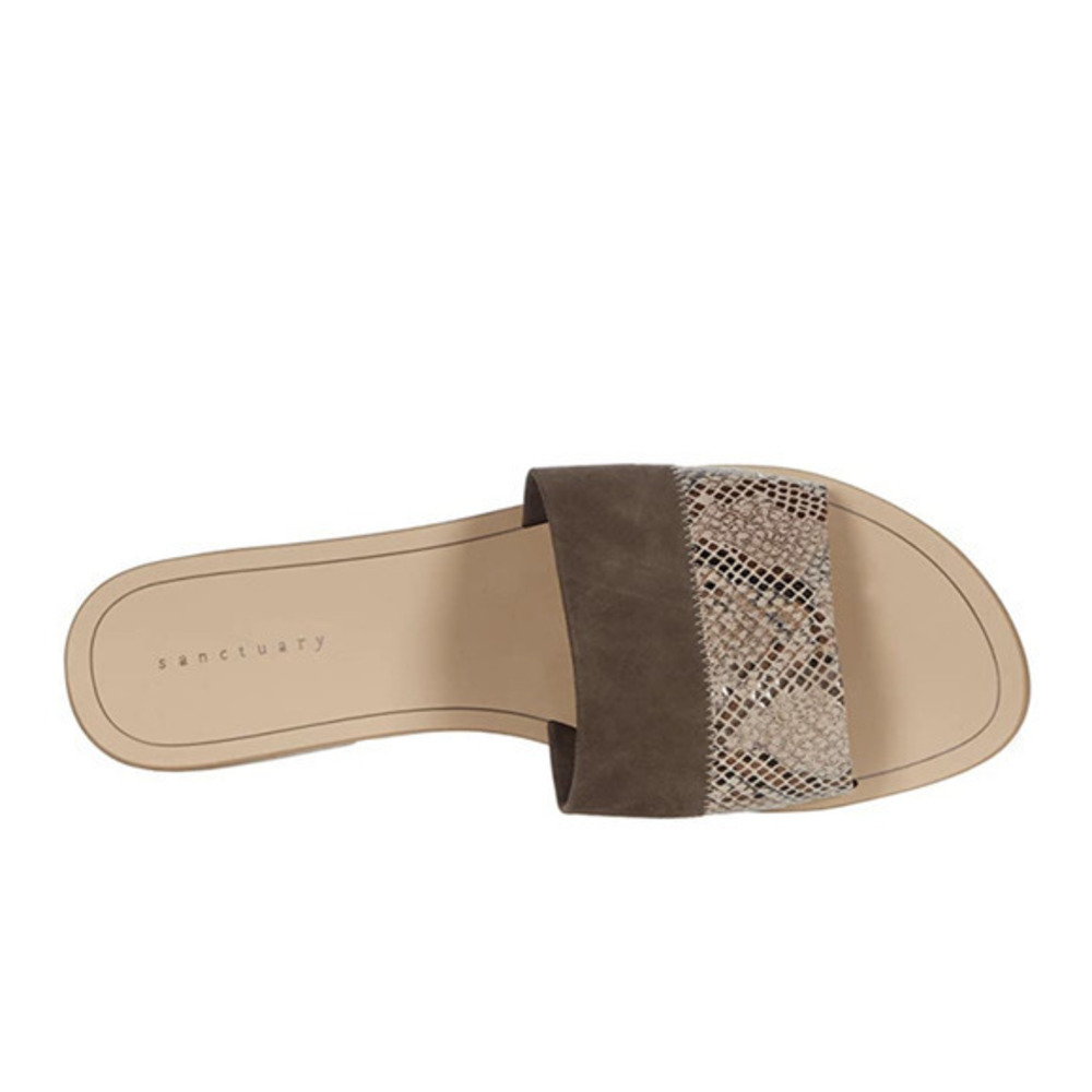 NEW Sanctuary conga slip on brown leather sandal